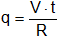 Fórmula de carga eléctrica en función de la tensión y la resistencia