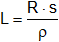 Fórmula de la longitud en función de la resistencia, el coeficiente de resistividad y la sección
