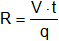 Fórmula de la resistencia en función de la tensión y la carga eléctrica