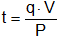 Fórmula del tiempo en función de la potencia, de la tensión y la carga eléctrica